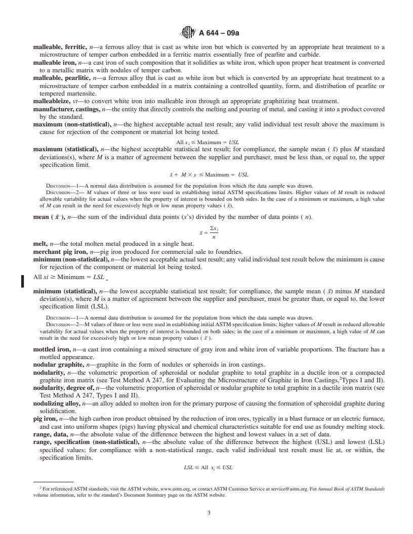 REDLINE ASTM A644-09a - Standard Terminology Relating to Iron Castings