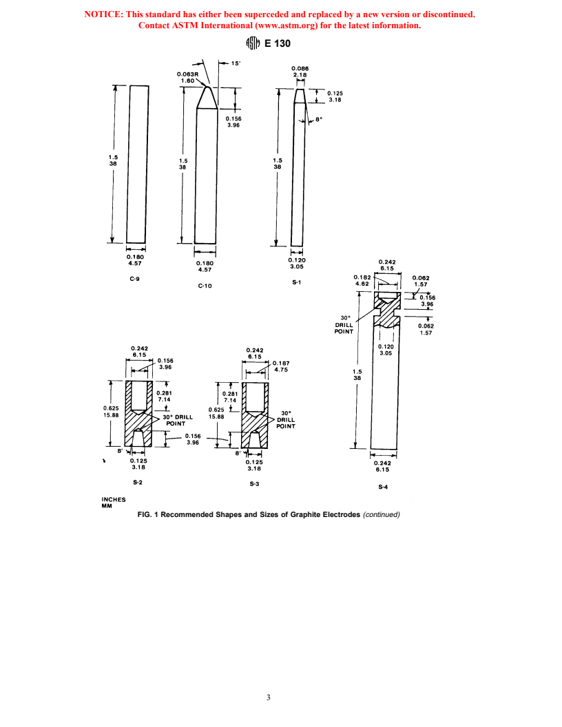 ASTM E130-87(1996) - Standard Practice for Designation of Shapes and Sizes of Graphite Electrodes