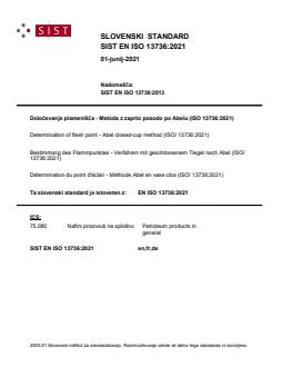 EN ISO 13736:2021 - Page 1 preview