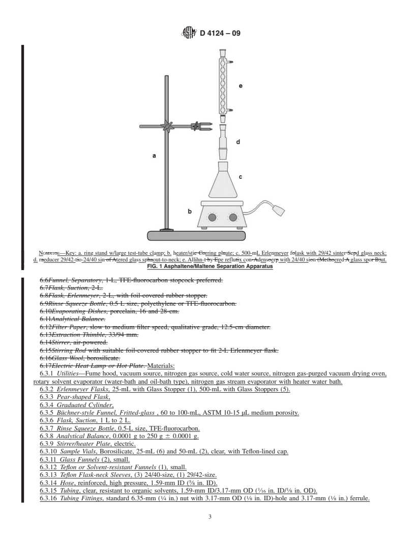 REDLINE ASTM D4124-09 - Standard Test Method for  Separation of Asphalt into Four Fractions