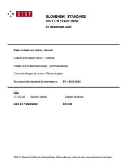 SIST EN 12420:2024 - Page 1 preview