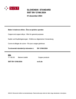 SIST EN 12166:2024 - Page 1 preview