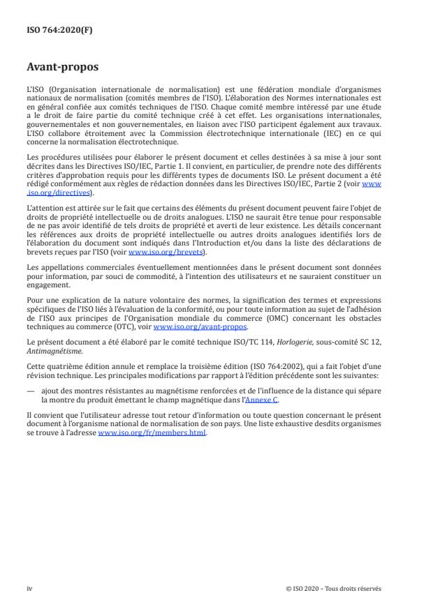 ISO 764:2020 ISO 764:2020 - Horlogerie -- Montres résistantes au magnétisme - Page 4 preview