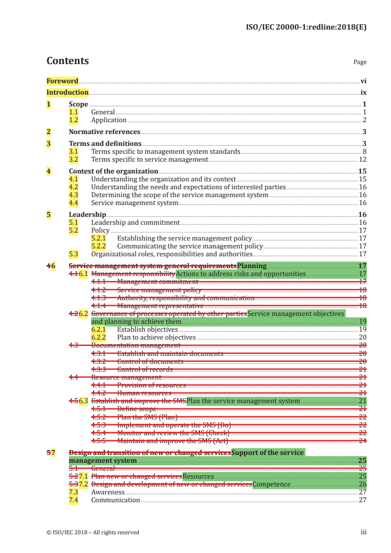 ISO/IEC 20000-1:2018 REDLINE ISO/IEC 20000-1:2018 - Information technology — Service management — Part 1: Service management system requirements
Released:9/14/2018 - Page 3 preview