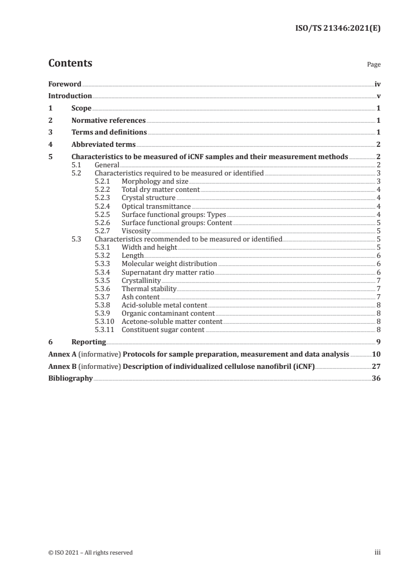 ISO/TS 21346:2021 - Nanotechnologies — Characterization of individualized cellulose nanofibril samples
Released:3/15/2021