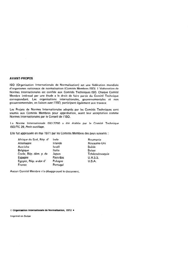 ISO 2250:1972 ISO 2250:1972 - Alésoirs de finition pour cônes Morse et métrique, a queue cylindrique et a queue cône Morse - Page 2 preview