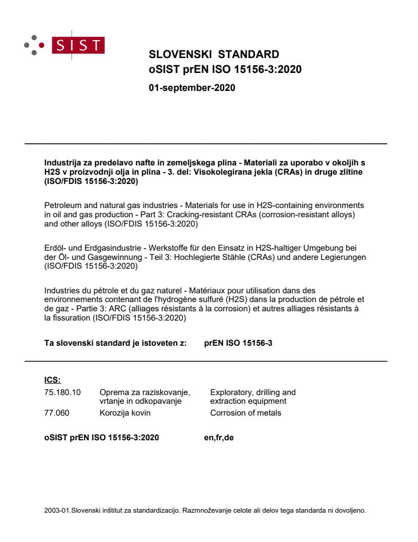 prEN ISO 15156-3:2020
