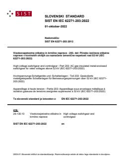 SIST EN IEC 62271-203:2022 - Page 1 preview