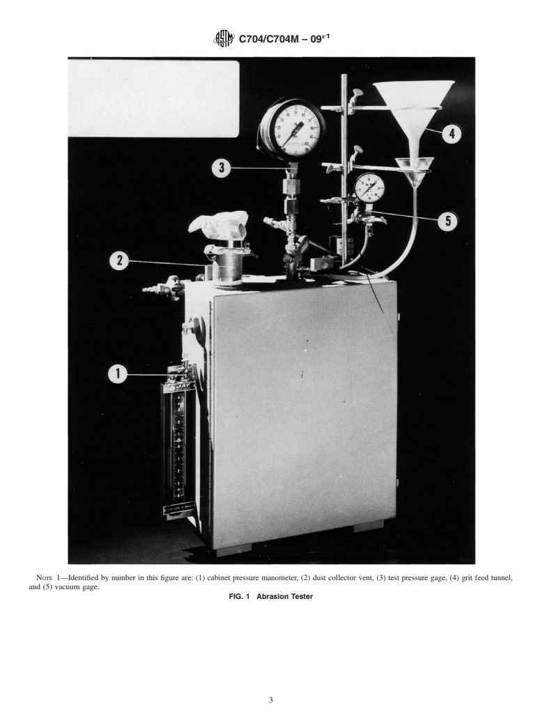 ASTM C704/C704M-09e1 - Standard Test Method for Abrasion Resistance of Refractory Materials at Room Temperature