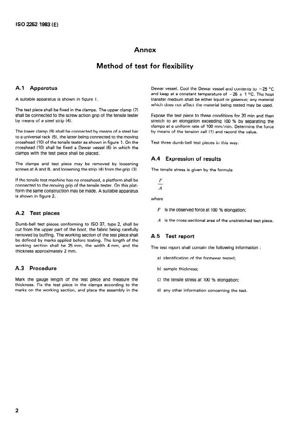 ISO 2252:1983 ISO 2252:1983 - Rubber footwear, lined industrial, for use at low temperatures - Page 4 preview
