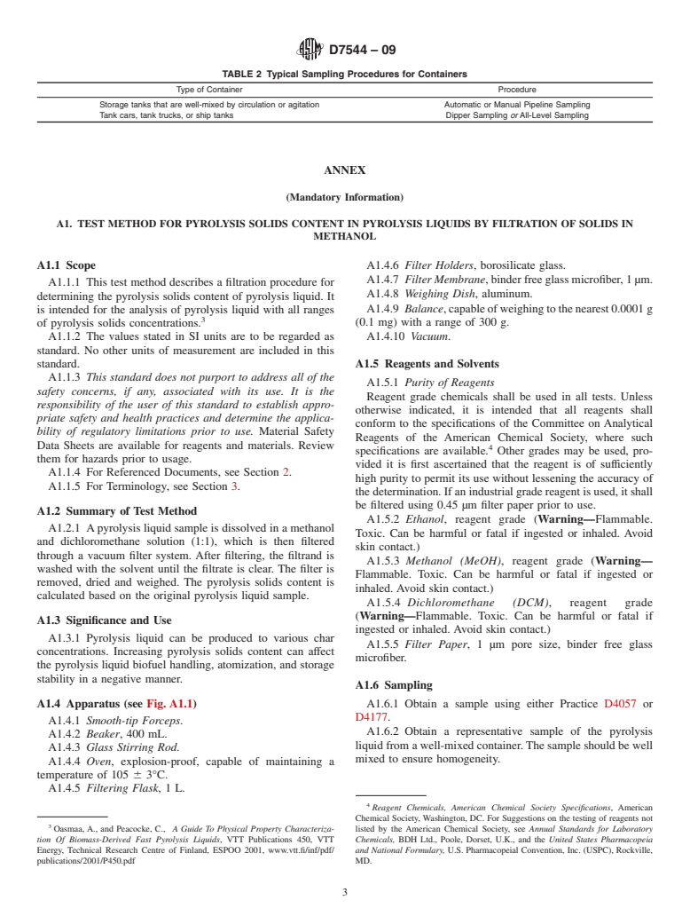 ASTM D7544-09 - Standard Specification for Pyrolysis Liquid Biofuel