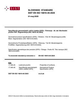 EN ISO 16610-45:2025 - Page 1 preview