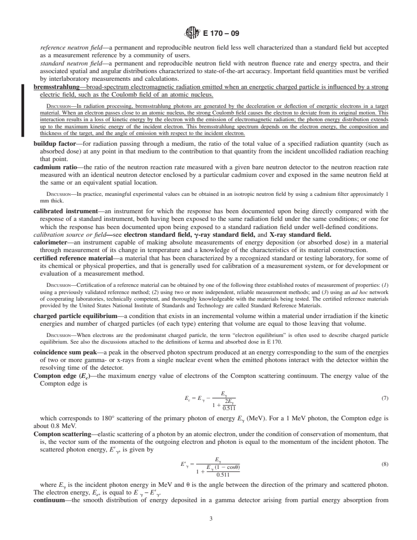 REDLINE ASTM E170-09 - Standard Terminology Relating to  Radiation Measurements and Dosimetry