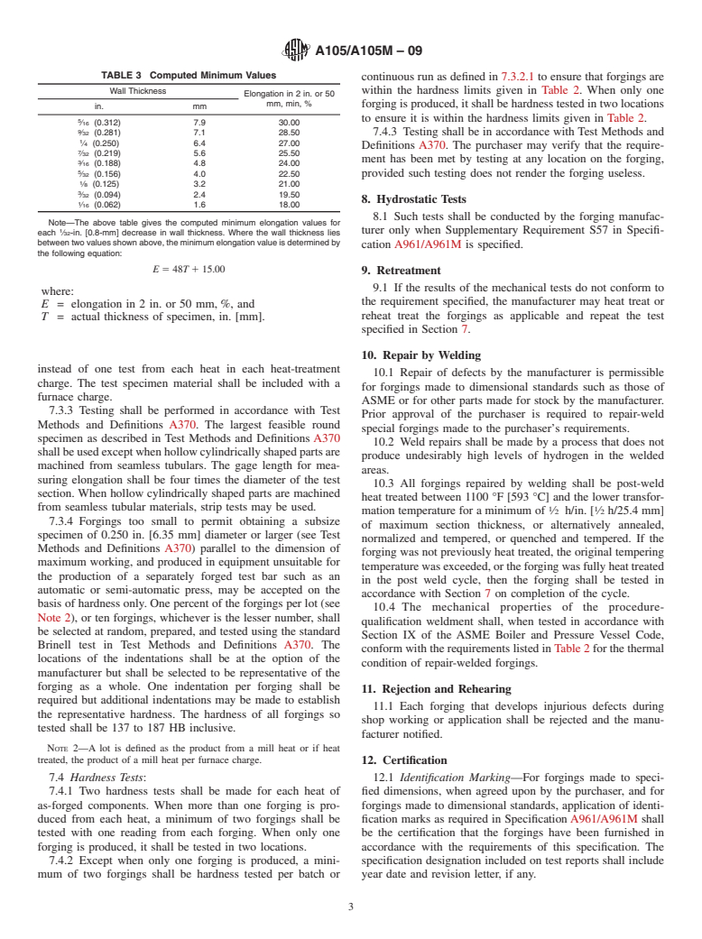 ASTM A105/A105M-09 - Standard Specification for Carbon Steel Forgings for Piping Applications