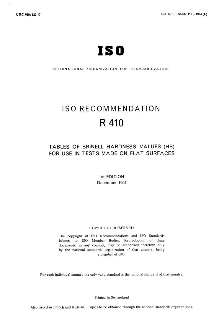 ISO/R 410:1964 - Title missing - Legacy paper document
Released:1/1/1964
