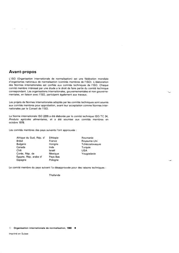 ISO 2255:1980 ISO 2255:1980 - Coriandre entiere et coriandre en poudre -- Spécifications - Page 2 preview