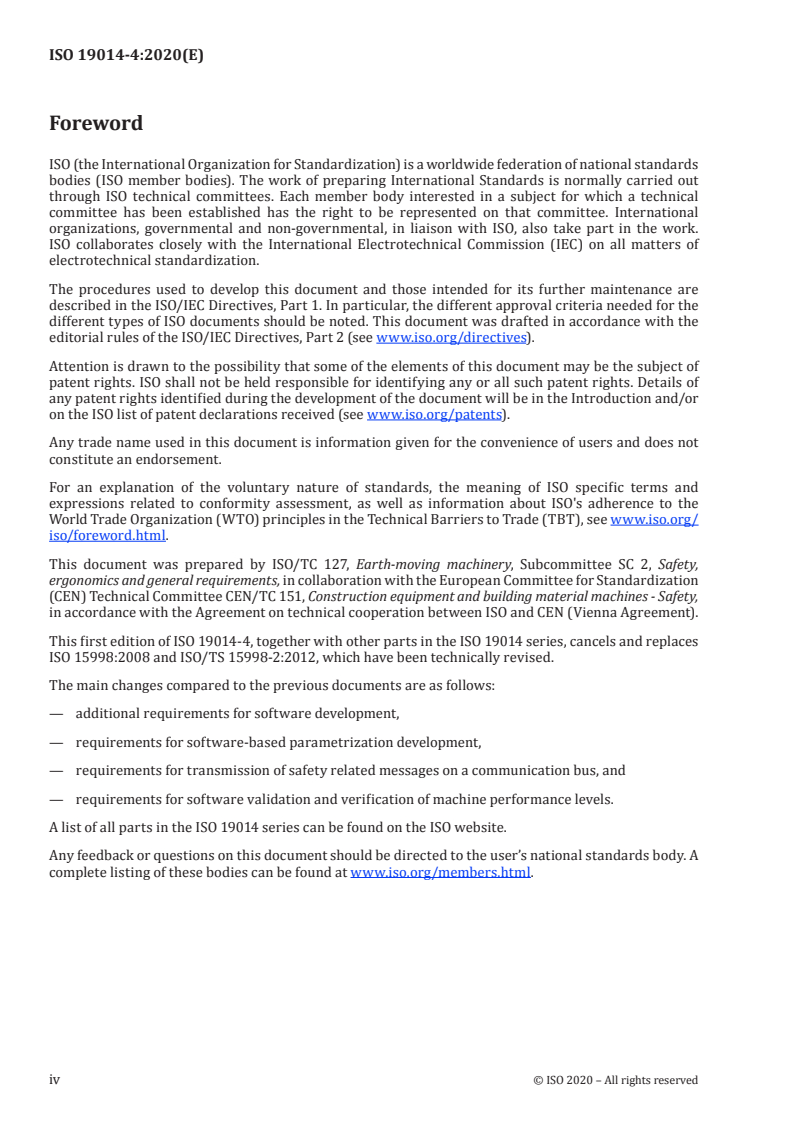 ISO 19014-4:2020 ISO 19014-4:2020 - Earth-moving machinery — Functional safety — Part 4: Design and evaluation of software and data transmission for safety-related parts of the control system
Released:7/8/2020 - Page 4 preview