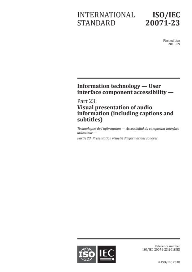 ISO/IEC 20071-23:2018 - Information technology -- User interface component accessibility