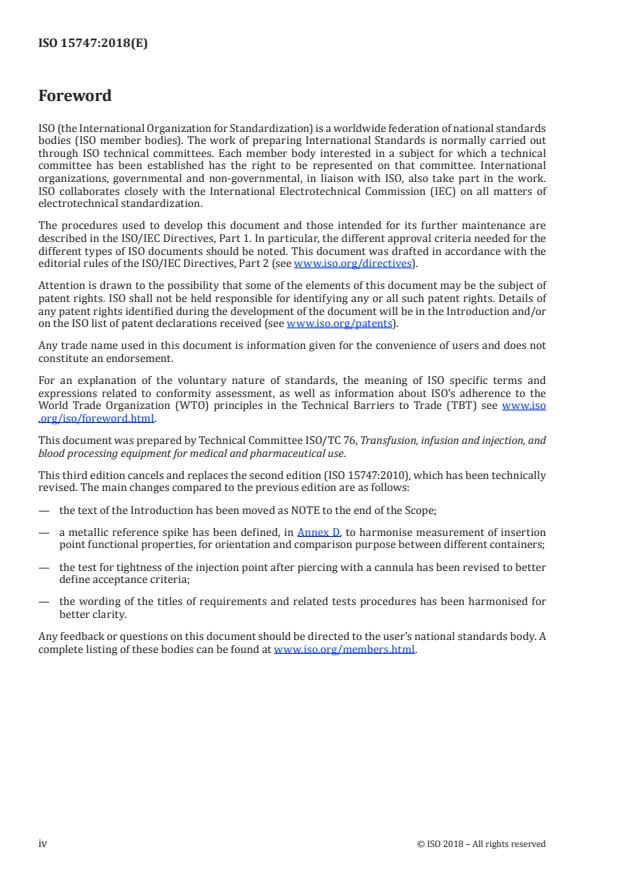 ISO 15747:2018 ISO 15747:2018 - Plastic containers for intravenous injections - Page 4 preview