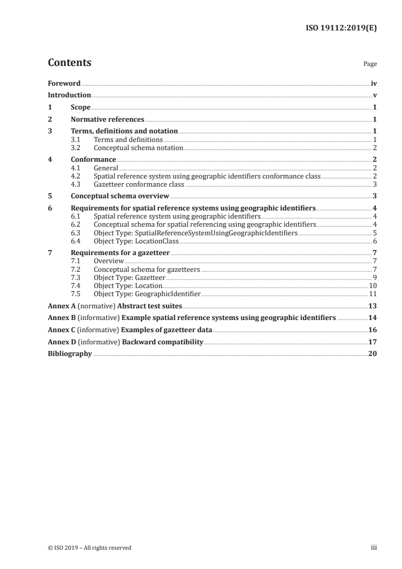 ISO 19112:2019 - Geographic information — Spatial referencing by geographic identifiers
Released:14. 02. 2019