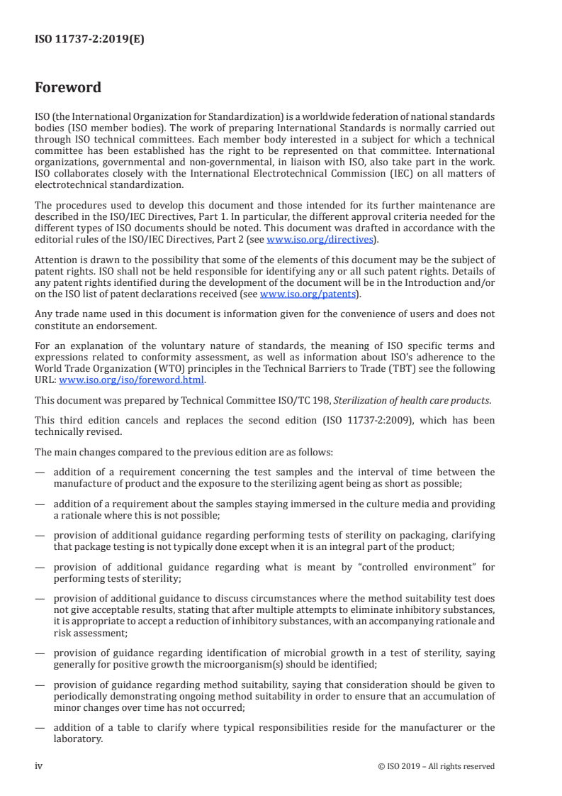 ISO 11737-2:2019 ISO 11737-2:2019 - Sterilization of health care products — Microbiological methods — Part 2: Tests of sterility performed in the definition, validation and maintenance of a sterilization process
Released:12/2/2019 - Page 4 preview