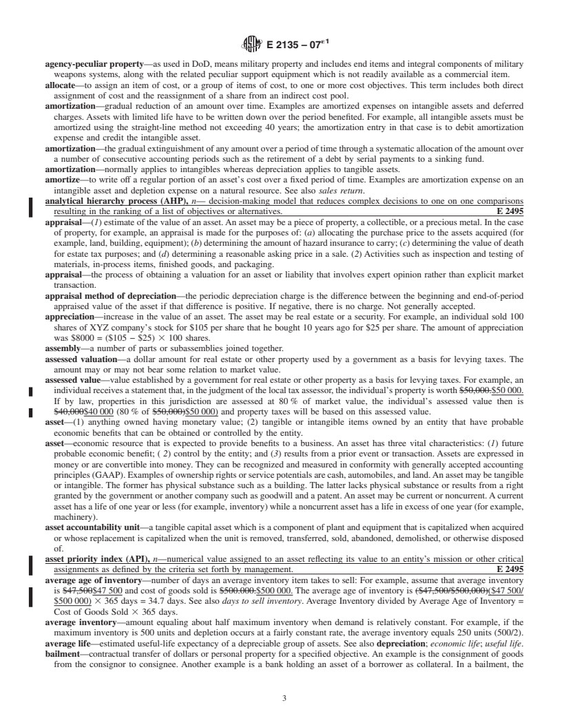 REDLINE ASTM E2135-07e1 - Standard Terminology for Property and Asset Management