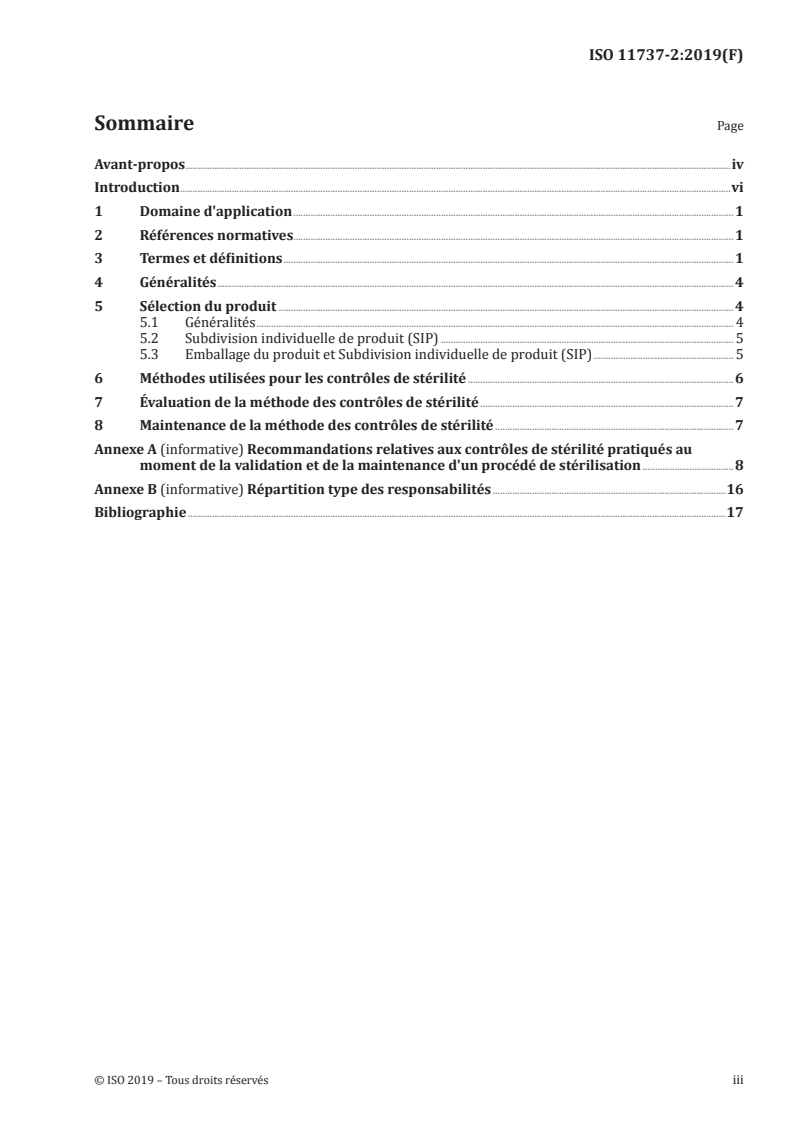 ISO 11737-2:2019 - Stérilisation des produits de santé — Méthodes microbiologiques — Partie 2: Contrôles de stérilité pratiqués au moment de la définition, de la validation et de la maintenance d'un procédé de stérilisation
Released:12/2/2019