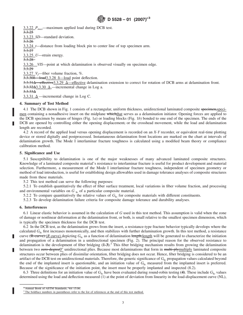 REDLINE ASTM D5528-01(2007)e3 - Standard Test Method for Mode I Interlaminar Fracture Toughness of Unidirectional Fiber-Reinforced Polymer Matrix Composites