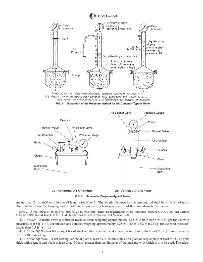 REDLINE ASTM C231-09a - Standard Test Method for  Air Content of Freshly Mixed Concrete by the Pressure Method