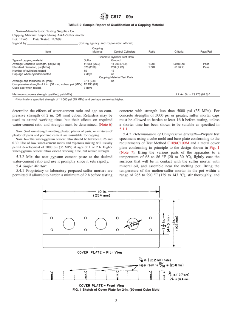 ASTM C617-09a - Standard Practice for Capping Cylindrical Concrete Specimens