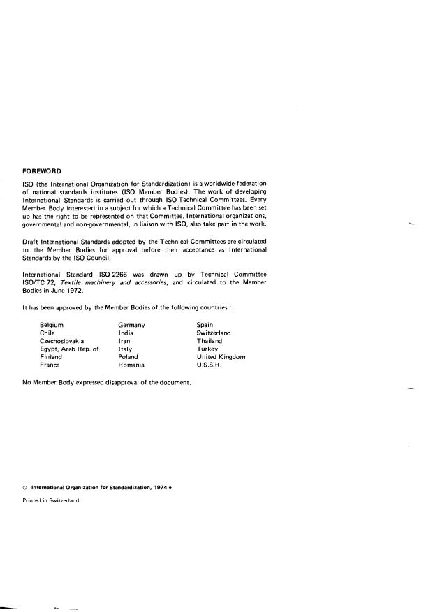 ISO 2266:1974 ISO 2266:1974 - Textile machinery and accessories -- Metal travellers for spinning and twisting - Page 2 preview