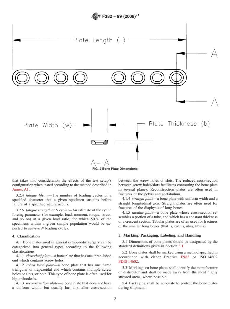 ASTM F382-99(2008)e1 - Standard Specification and Test Method for Metallic Bone Plates