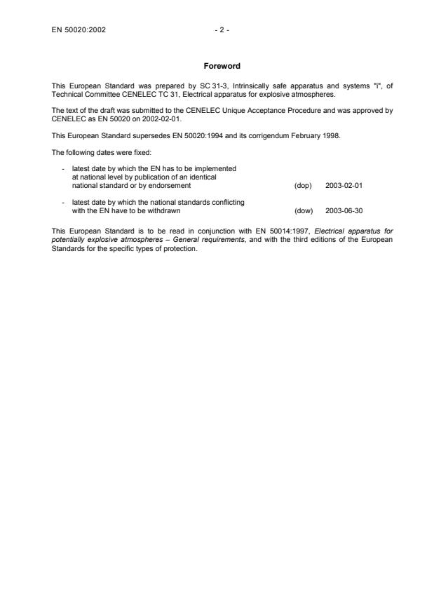 EN 50020:2002 EN 50020:2003 - Page 4 preview