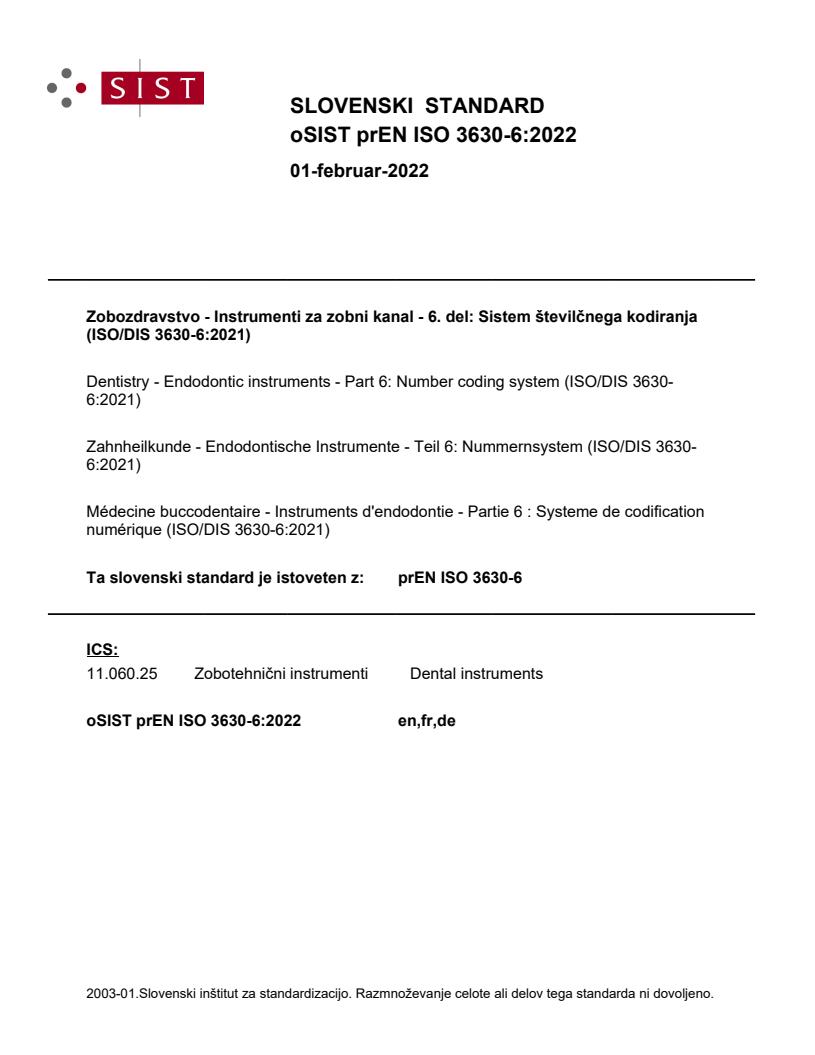 prEN ISO 3630-6:2022 - BARVE