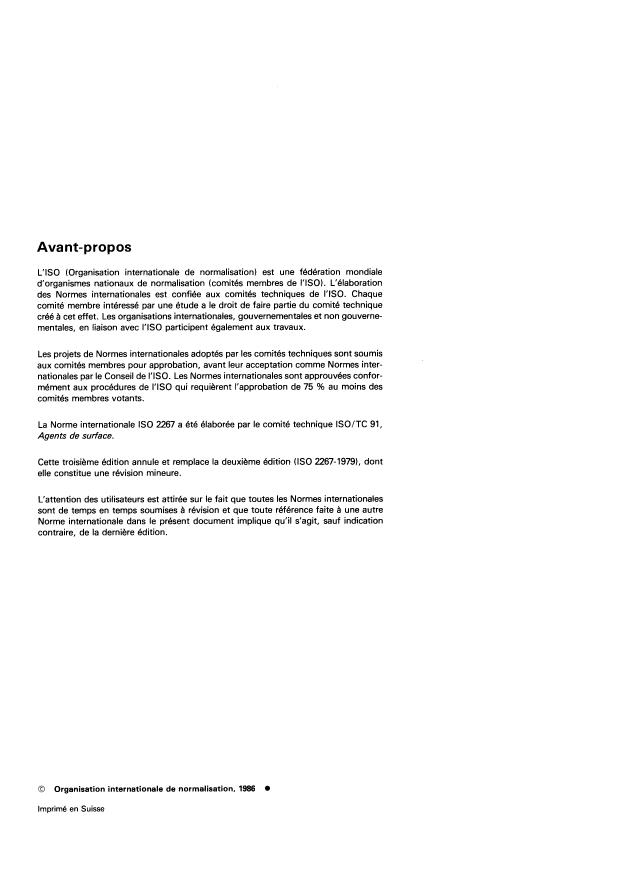 ISO 2267:1986 ISO 2267:1986 - Agents de surface -- Contrôle de certains effets de blanchissage -- Méthodes d'élaboration et de mise en oeuvre d'un tissu de coton témoin non souillé - Page 2 preview