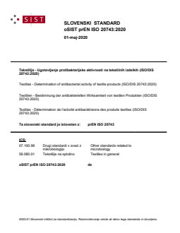 EN ISO 20743:2021 prEN ISO 20743:2020 - Page 1 preview