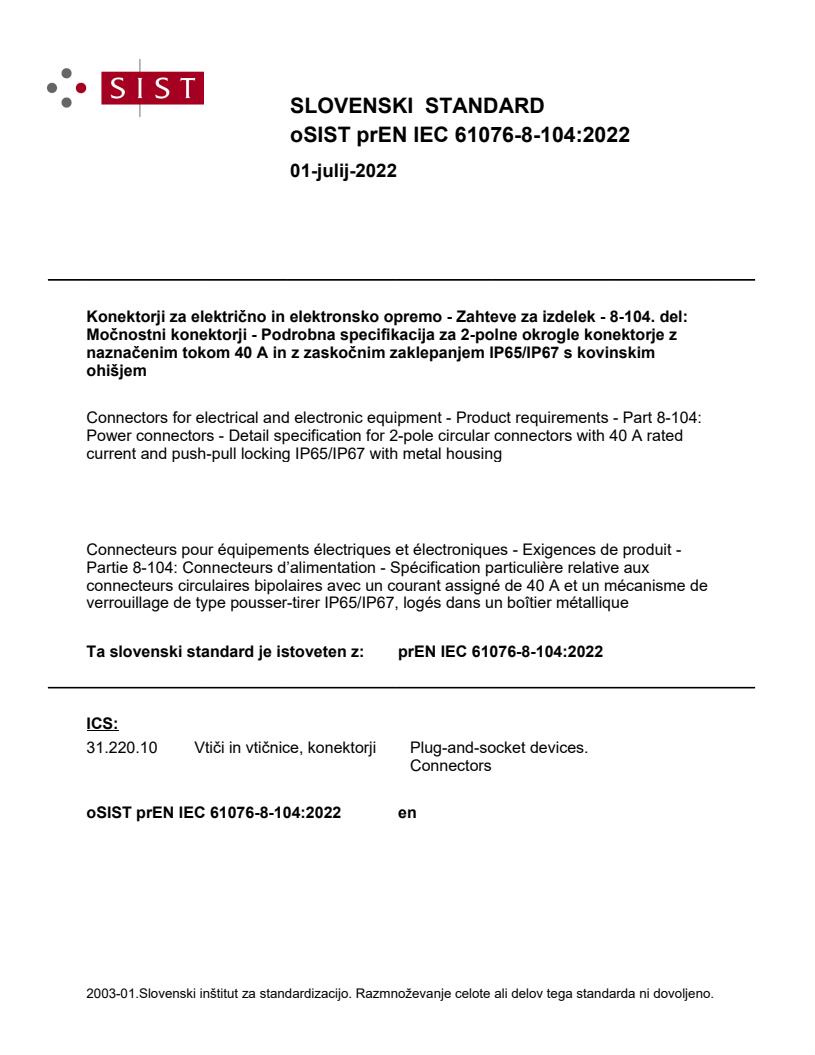 prEN IEC 61076-8-104:2022 - BARVE