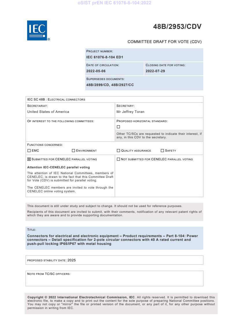 prEN IEC 61076-8-104:2022 - BARVE