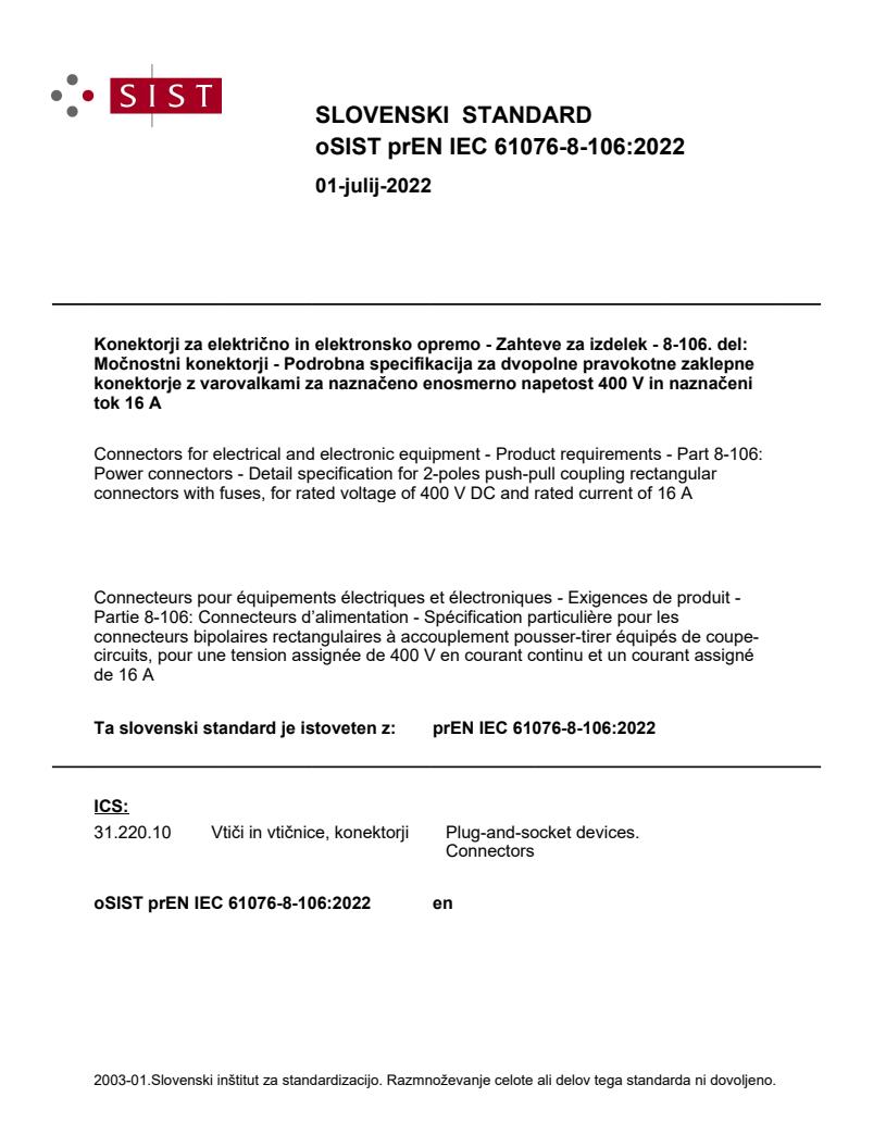 prEN IEC 61076-8-106:2022 - BARVE