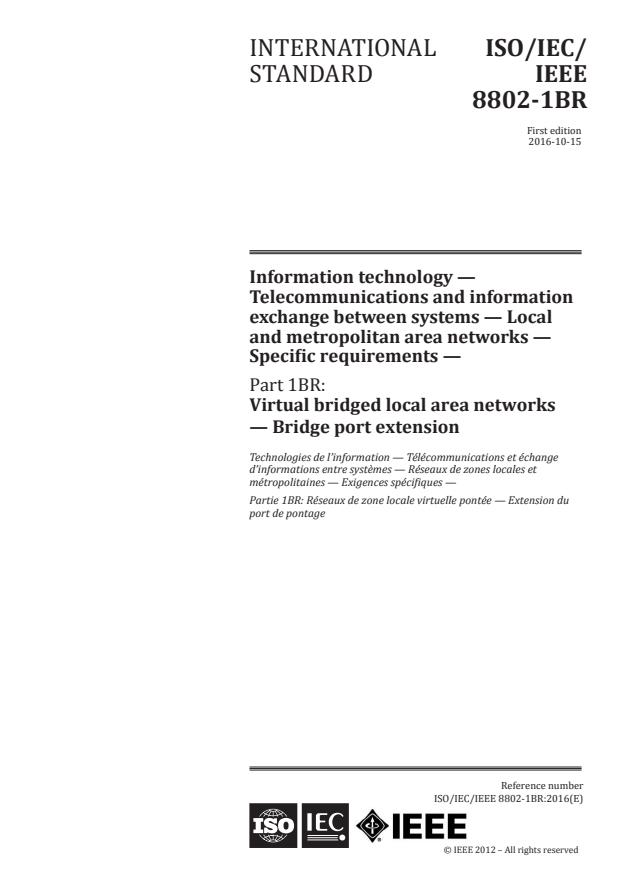 ISO/IEC/IEEE 8802-1BR:2016 - Information technology -- Telecommunications and information exchange between systems -- Local and metropolitan area networks -- Specific requirements