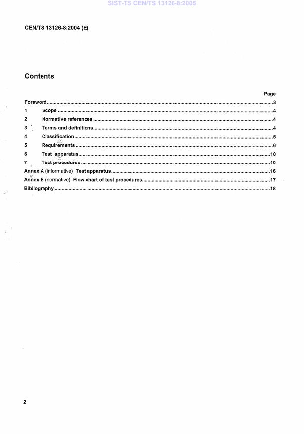 CEN/TS 13126-8:2004 TS CEN/TS 13126-8:2005 - Page 4 preview