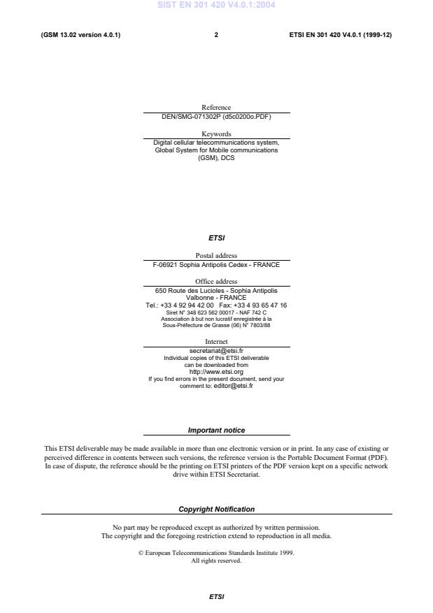 SIST EN 301 420 V4.0.1:2004 SIST EN 301 420 V4.0.1:2004 - Page 4 preview