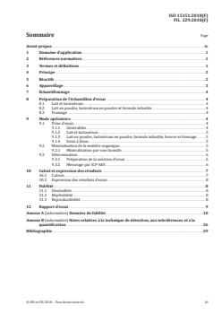 ISO 15151:2018 ISO 15151:2018 - Lait, produits laitiers, formules infantiles et produits nutritionnels pour adultes — Détermination de la teneur en minéraux et en oligo-éléments — Méthode par spectrométrie d'émission atomique avec plasma induit par haute fréquence (ICP-AES)
Released:12/7/2018 - Page 3 preview