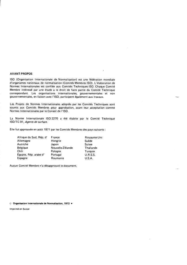 ISO 2270:1972 ISO 2270:1972 - Surface active agents — Ethylene oxide adducts — Iodometric determination of oxyethylene groups
Released:9/1/1972 - Page 2 preview