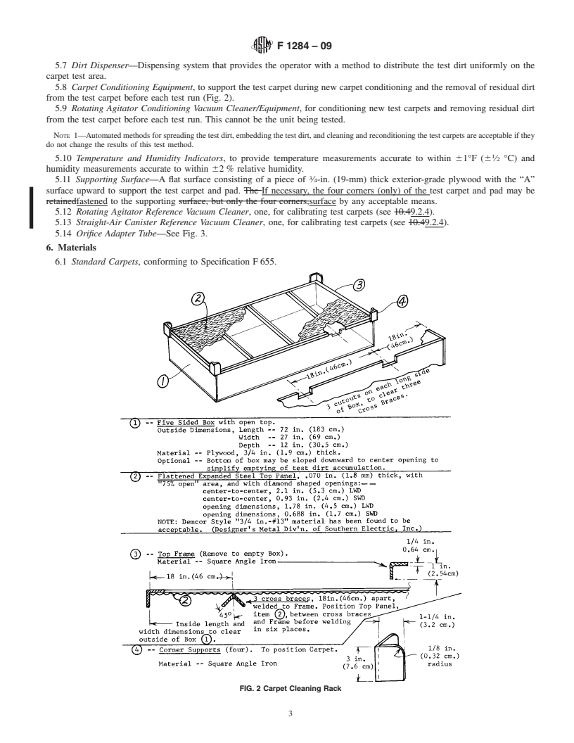 REDLINE ASTM F1284-09 - Standard Test Method for Evaluating Carpet Embedded Dirt Removal Effectiveness of Residential Central Vacuum Cleaning Systems