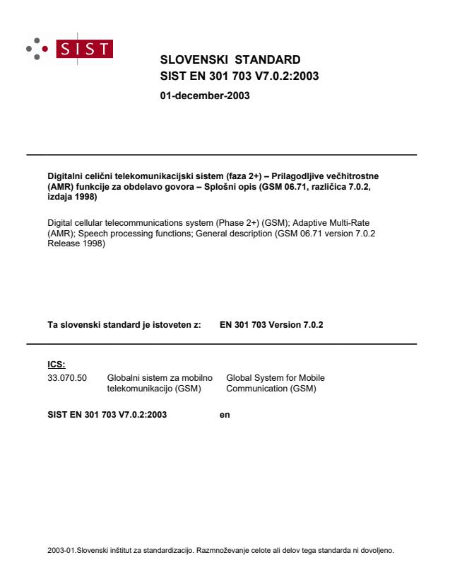 SIST EN 301 703 V7.0.2:2003