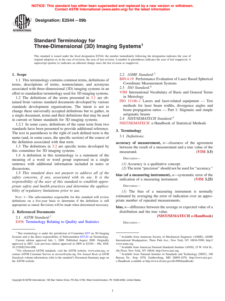 ASTM E2544-09b - Standard Terminology for Three-Dimensional (3D) Imaging Systems