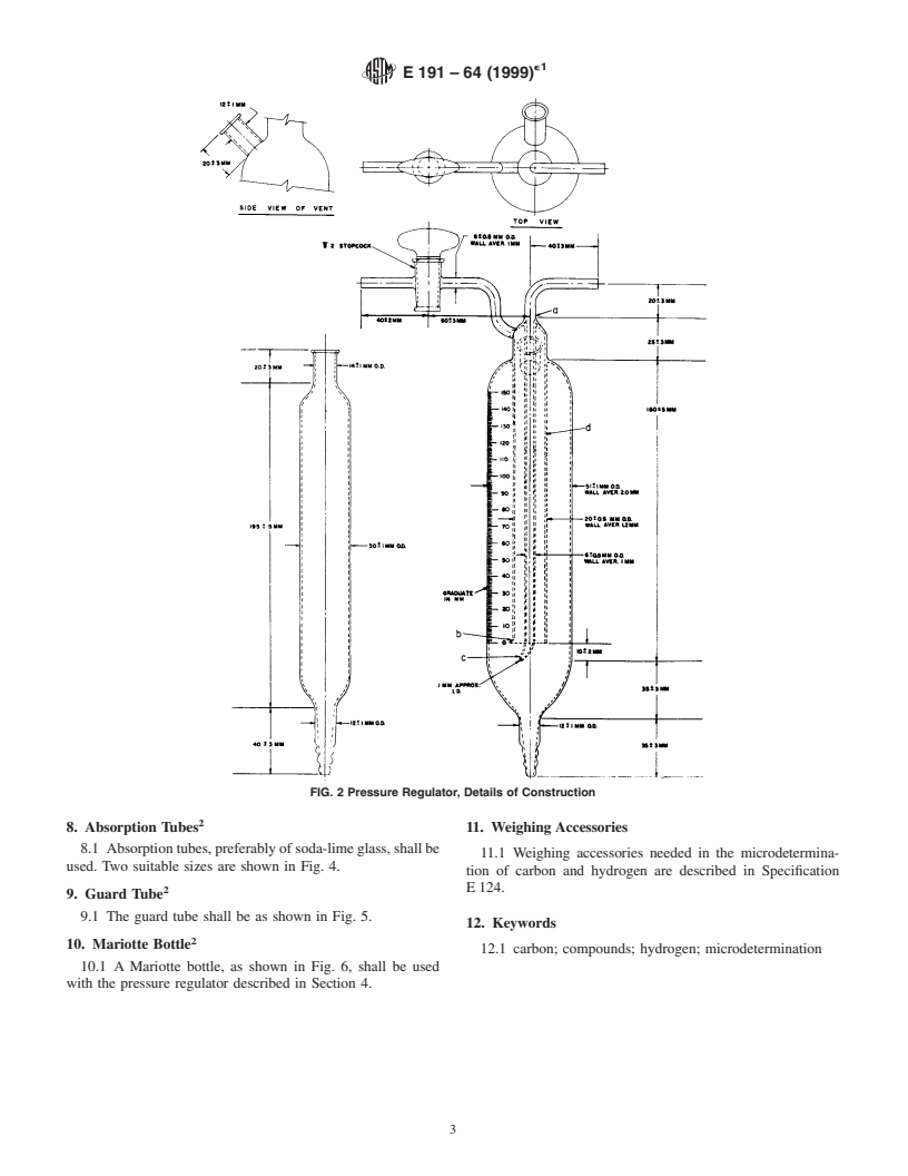 ASTM E191-64(1999)e1 - Standard Specification for Apparatus For Microdetermination of Carbon and Hydrogen in Organic and Organo-Metallic Compounds