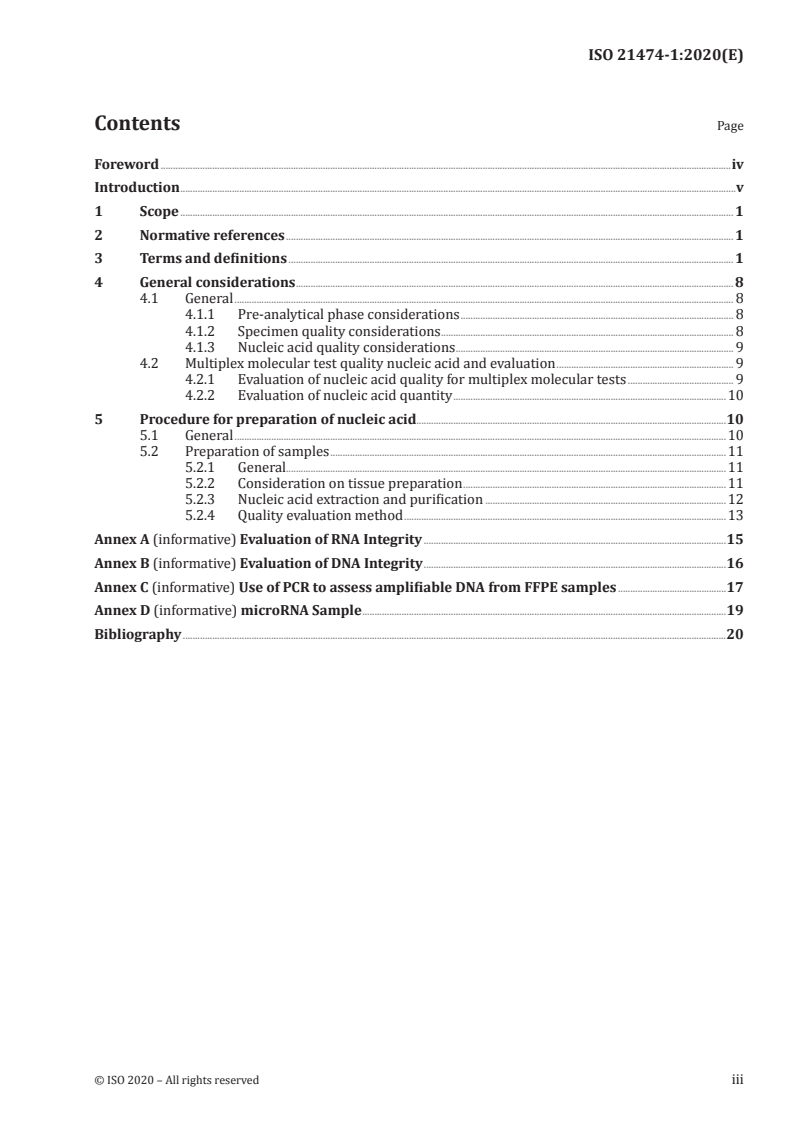 ISO 21474-1:2020 ISO 21474-1:2020 - In vitro diagnostic medical devices — Multiplex molecular testing for nucleic acids — Part 1: Terminology and general requirements for nucleic acid quality evaluation
Released:8/17/2020
