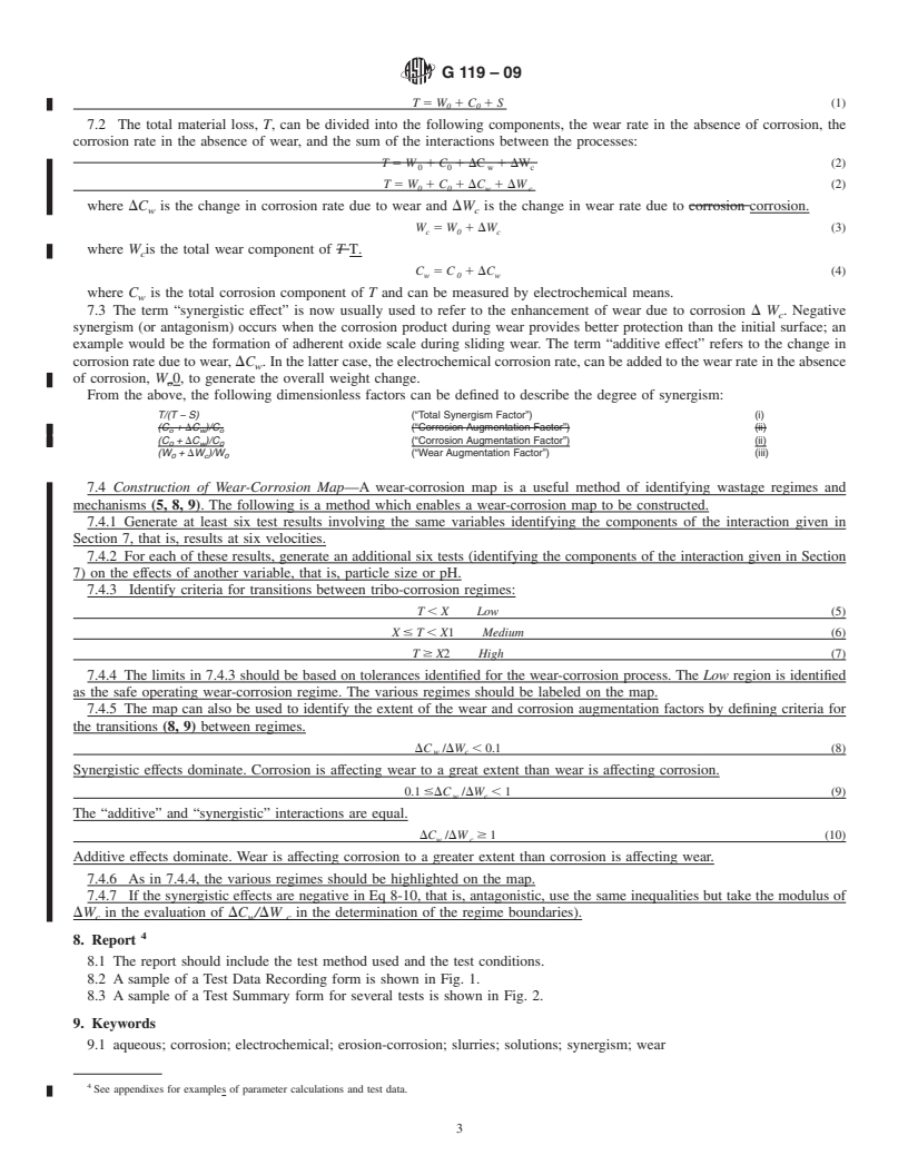 REDLINE ASTM G119-09 - Standard Guide for Determining Synergism Between Wear and Corrosion